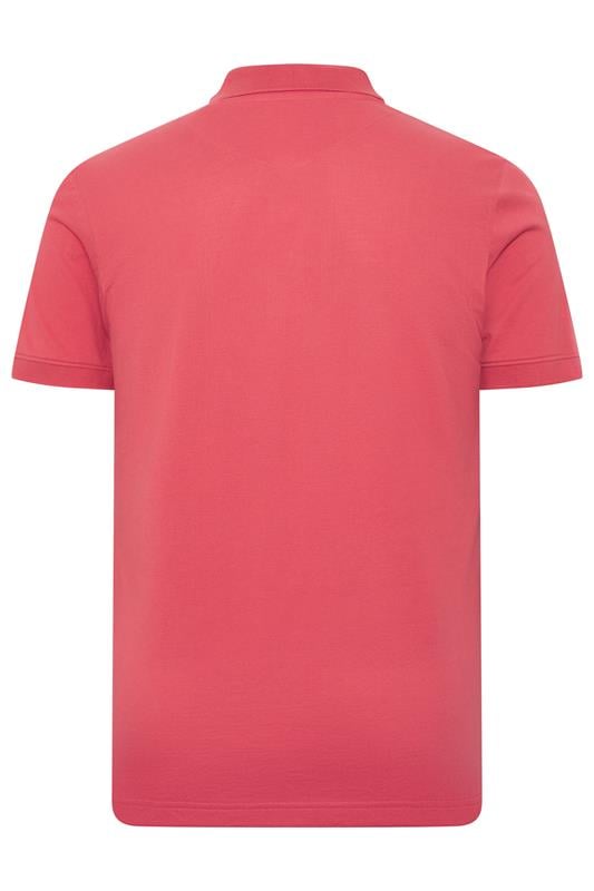 BadRhino Big & Tall Pink & Yellow Contrast Short Sleeve Polo Shirt | BadRhino 6