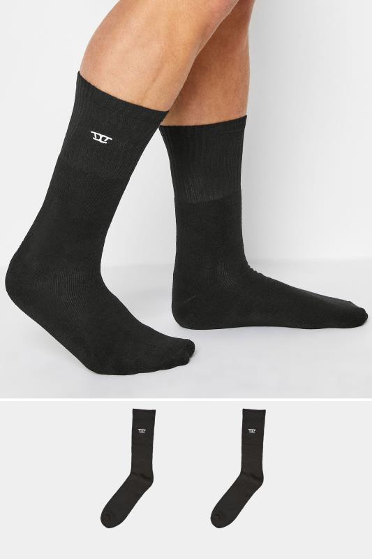 Men's  D555 2 PACK Black Sports Socks