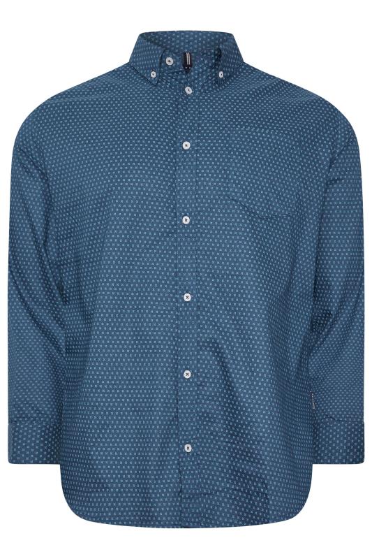 BadRhino Big & Tall Blue Geometric Print Party Shirt | BadRhino 3