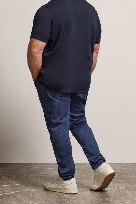 BadRhino Big & Tall Indigo Blue Tapered Fit Stretch Jeans | BadRhino 4
