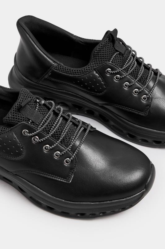 D555 Black Hands Free Shoes With Faux Suede Top & Laces | BadRhino 4