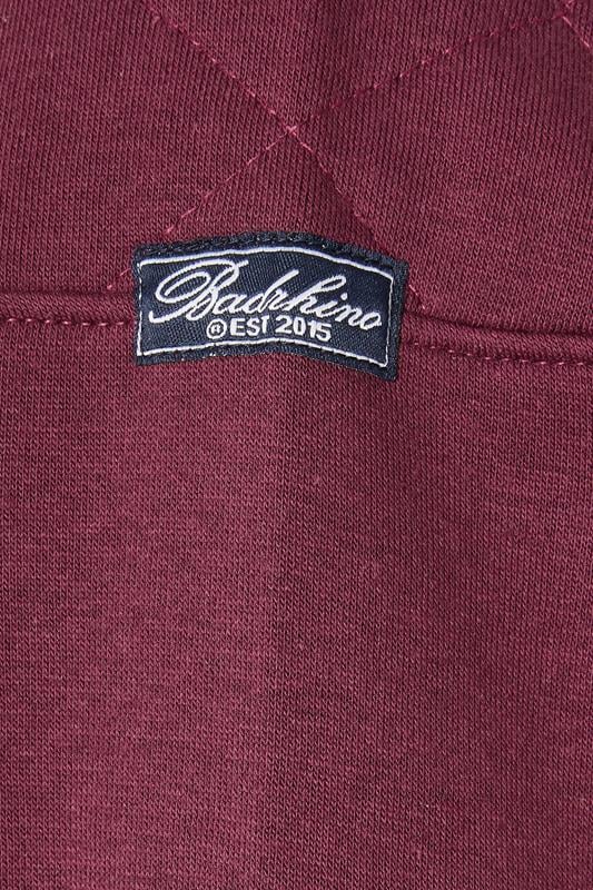 D555 Big & Tall Burgundy Red Quilted Quarter Zip Sweatshirt | BadRhino 3