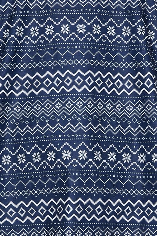 BadRhino Big & Tall Navy Blue Fairisle Pyjama Set | BadRhino 4