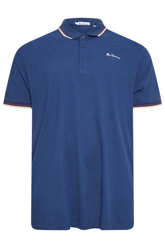 BEN SHERMAN Blue Tipped Polo Shirt | BadRhino 2