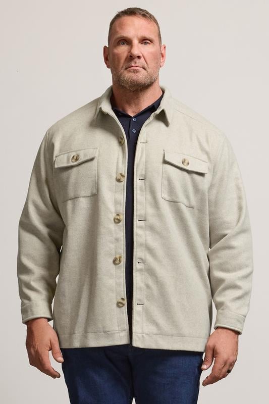 Men's  BadRhino Big & Tall Natural Brown Premium Button Down Shacket