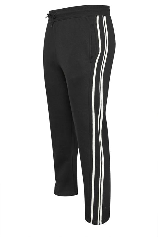 BadRhino Big & Tall Black Side Stripe Open Hem Joggers | BadRhino 3
