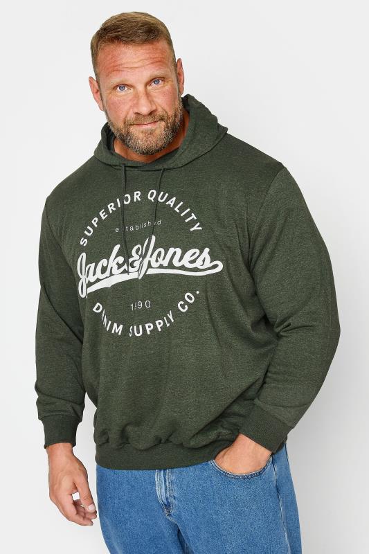 Men's  JACK & JONES Big & Tall Green Classic Logo Hoodie