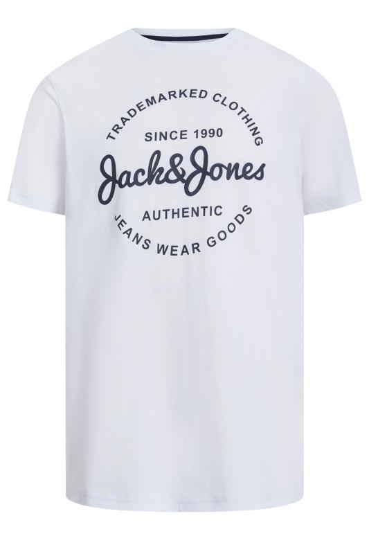 JACK & JONES Big & Tall White Short Sleeve T-Shirt | BadRhino 2