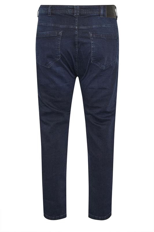 D555 Big & Tall Blue Black Tapered Stretch Jeans | BadRhino 2