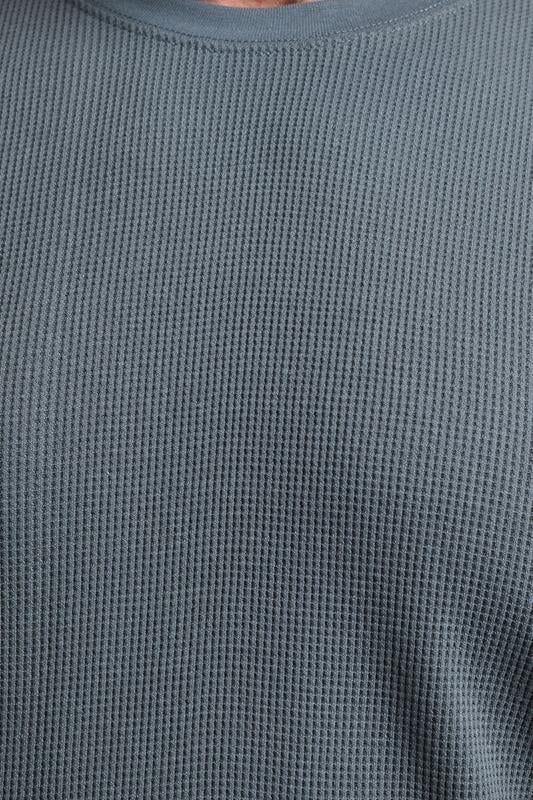 BadRhino Big & Tall Storm Blue Waffle Texture Long sleeve T-Shirt | BadRhino 4