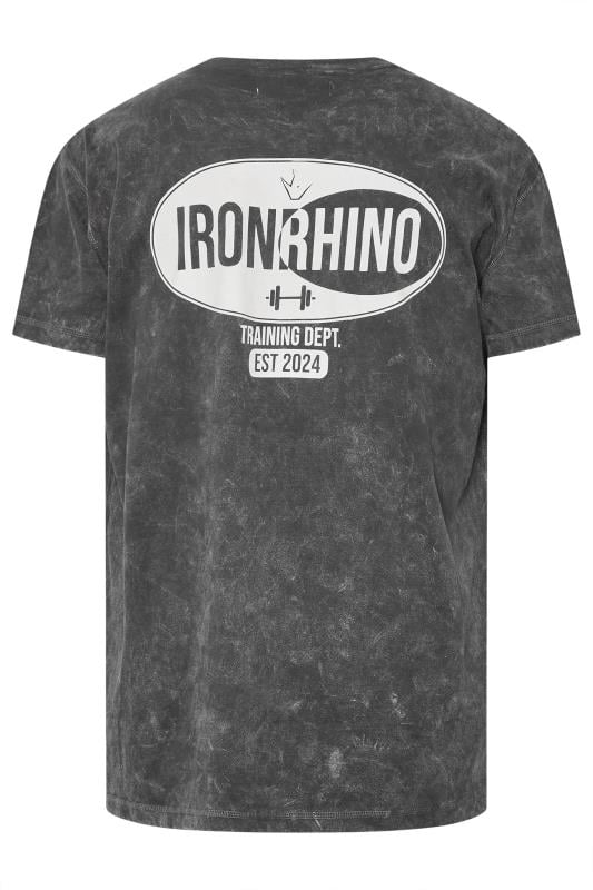 IronRhino Big & Tall Grey 'Training Dept' Acid Wash T-Shirt | BadRhino 2