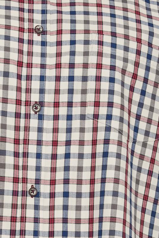 KAM Big & Tall Burgundy Multi Short Sleeve Check Shirt | BadRhino 2