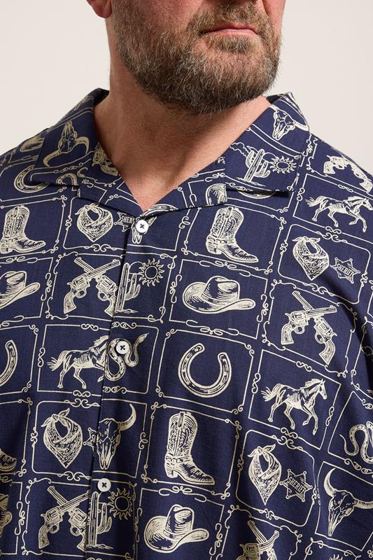BadRhino Big & Tall Navy Blue Country Print Shirt | BadRhino 4