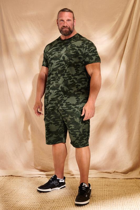 Men's  BadRhino Big & Tall Green Camo Print Cargo Shorts