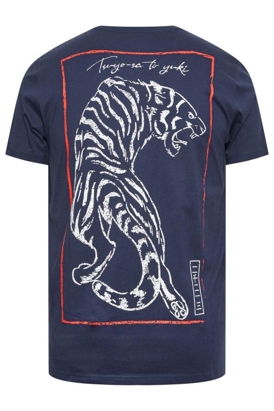 BadRhino Big & Tall Navy Blue Tiger Print T-Shirt | BadRhino 5