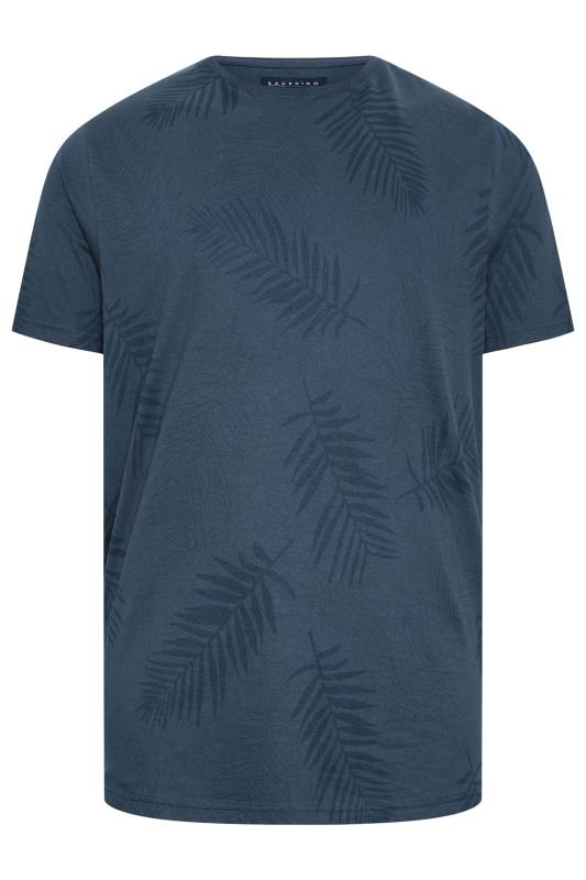 BadRhino Big & Tall Navy Blue Leaf Print T-Shirt | BadRhino 4
