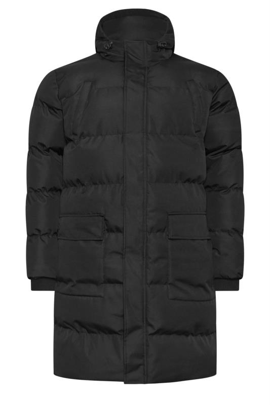 BadRhino Big & Tall Black Longline Puffer Jacket | BadRhino 5