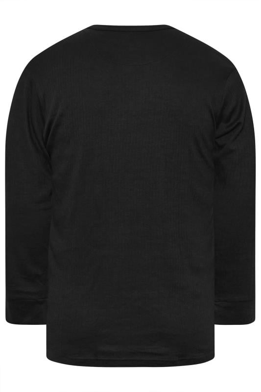 KAM Big & Tall Black Thermal Long Sleeve T-Shirt | BadRhino 4