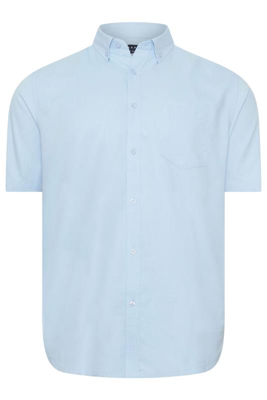 BadRhino Big & Tall Premium Light Blue Short Sleeve Oxford Cotton Shirt | BadRhino 3