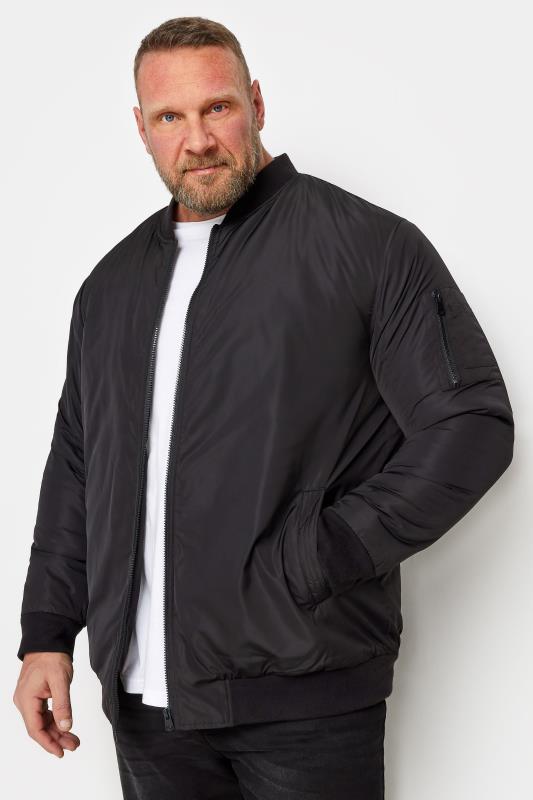Men's  BadRhino Big & Tall Black Zip Bomber Jacket