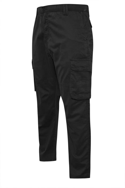 KAM Big & Tall Black Stretch Cargo Trousers | BadRhino 3