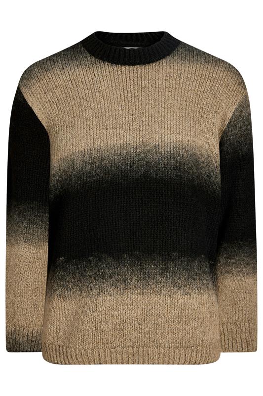 Men's  JACK & JONES Big & Tall Natural Brown Crew Neck Knit Jumper