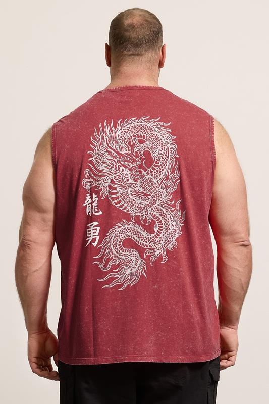 BadRhino Big & Tall Red Acid Wash Graphic Vest | BadRhino 2