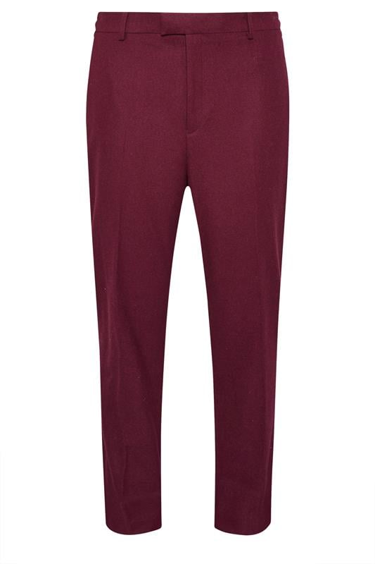 BadRhino Tailoring Big & Tall Burgundy Red Tweed Suit Trouers | BadRhino 1