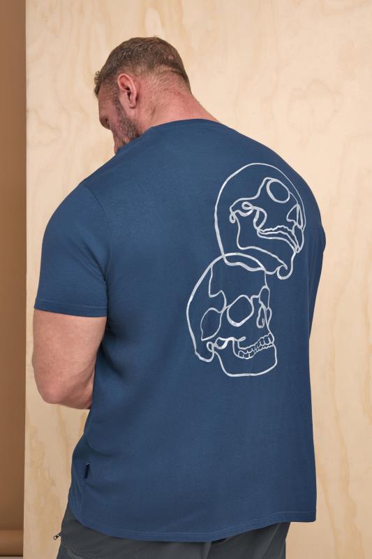 BadRhino Big & Tall Blue Skull Print Graphic T-Shirt | BadRhino 1