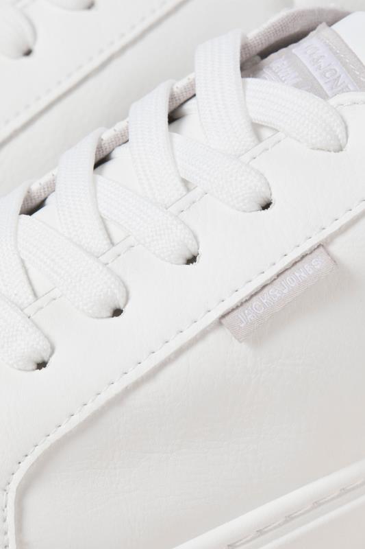 JACK & JONES White Anthracite Faux Leather Trainers | BadRhino 4