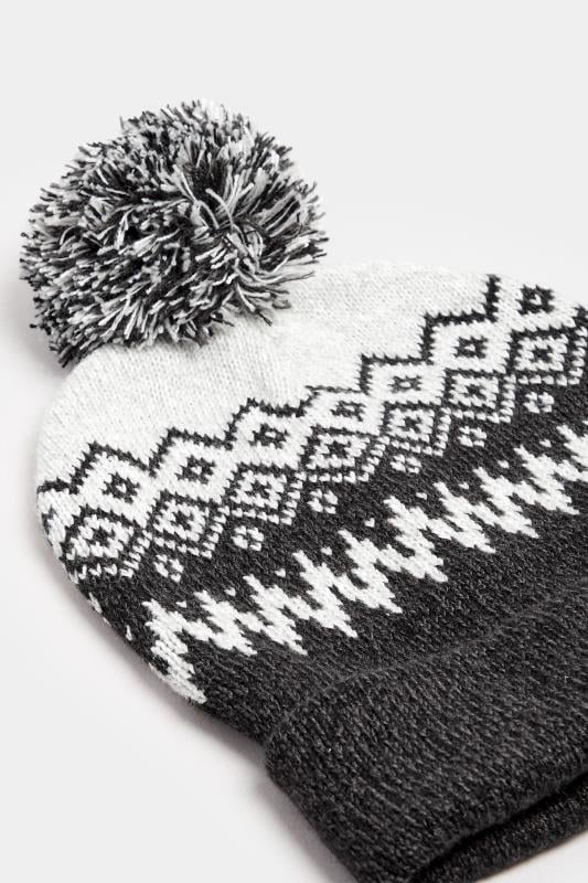 BadRhino Grey Fairisle Bobble Hat | BadRhino 3