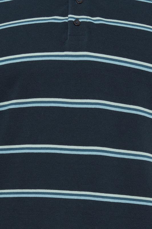 BadRhino Big & Tall Navy Blue Stripe Polo Shirt | BadRhino 2
