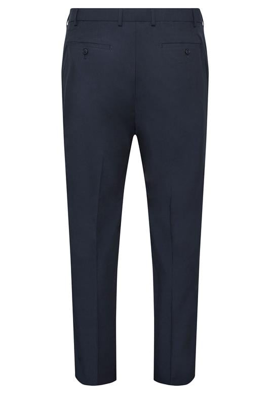 D555 Big & Tall Navy Blue Stretch Formal Trousers | BadRhino 4