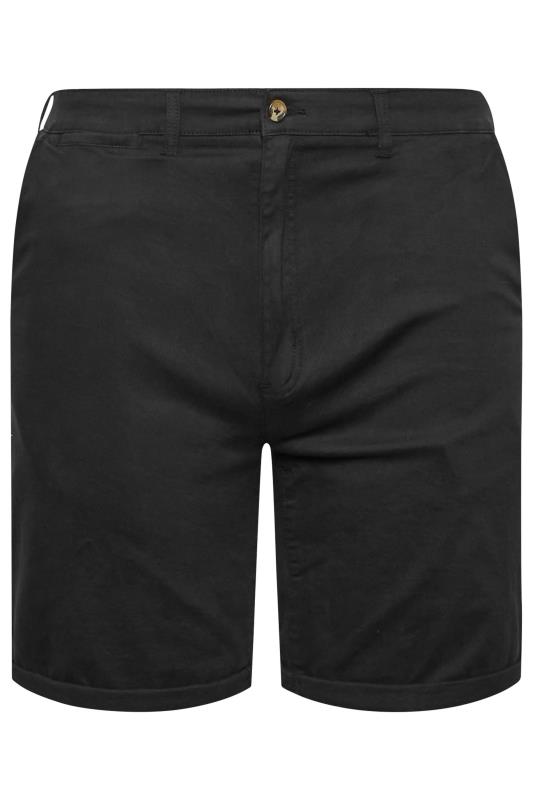 D555 Big & Tall Black Stretch Chino Shorts | BadRhino 4