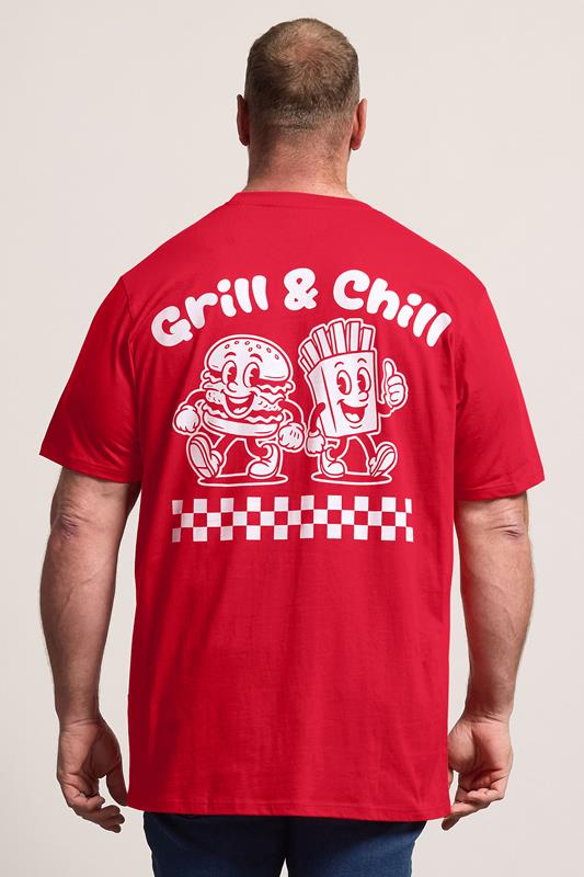 BadRhino Big & Tall Red Extra Long 'Grill & Chill' T-Shirt | BadRhino 2