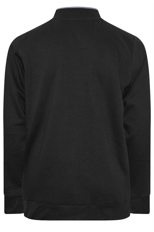 D555 Big & Tall Black Embroidery Zip Through Fleece Lined Jacket | BadRhino 2