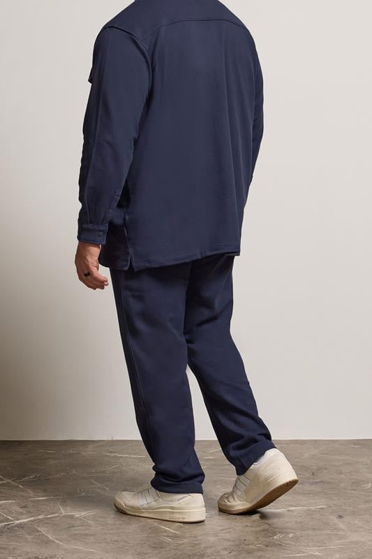 BadRhino Big & Tall Navy Blue Textured Jersey Joggers | BadRhino 3