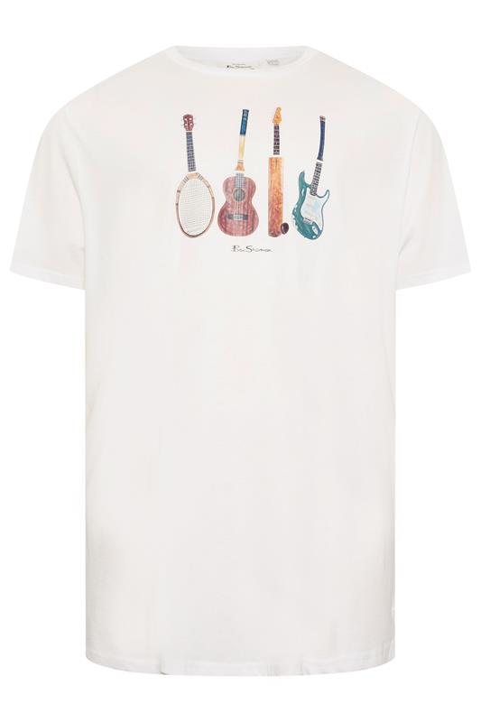 BEN SHERMAN Big & Tall White Guitar Graphic T-Shirt | BadRhino 2