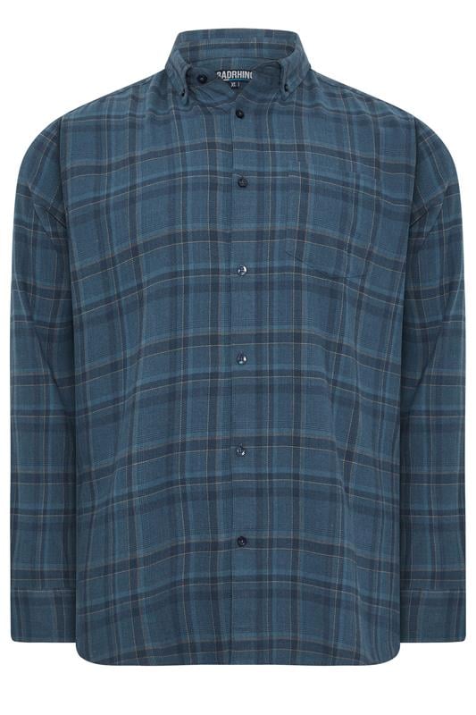  BadRhino Big & Tall Blue Check Long Sleeve Shirt