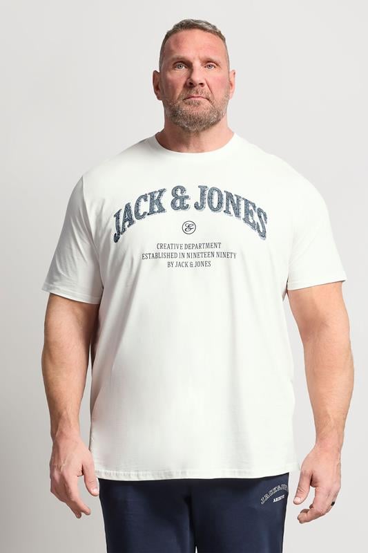 Men's  Yours JACK & JONES Big & Tall Cloud White Graphic T-Shirt