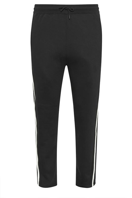 Men's  BadRhino Big & Tall Black Side Stripe Open Hem Joggers