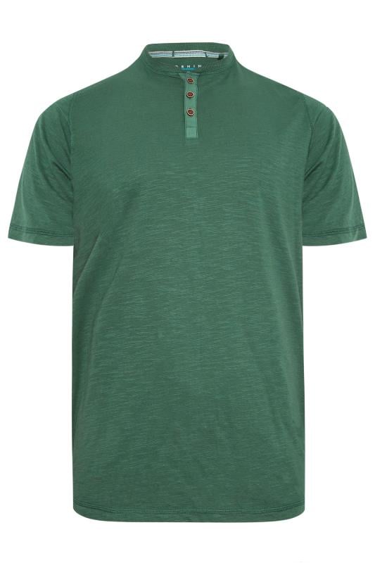 BadRhino Big & Tall Pine Green Y Neck Slub T-Shirt | BadRhino 3