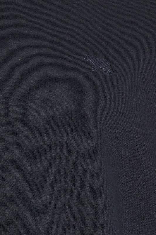 D555 Big & Tall Navy Blue Embroidery Zip Through Fleece Lined Jacket | BadRhino 3