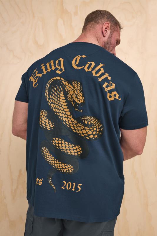 BadRhino Big & Tall Navy 'King Cobras' Graphic Print T-Shirt | BadRhino 1