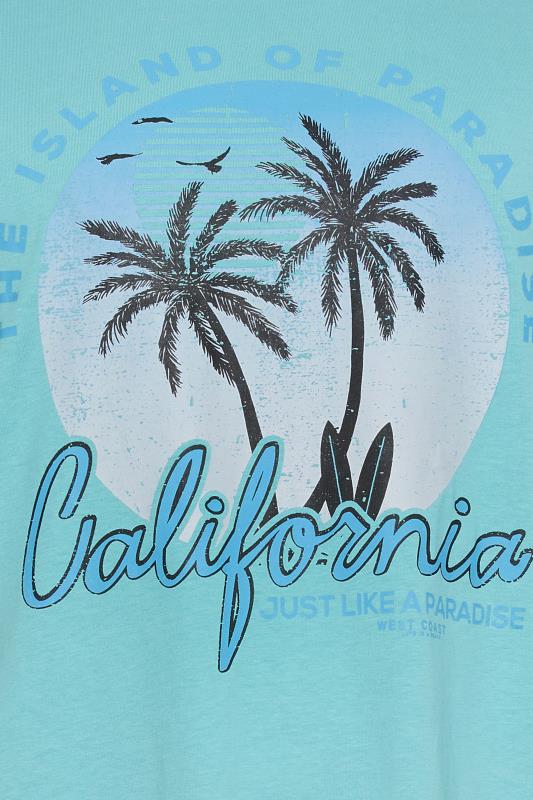 KAM Big & Tall Aqua Blue 'Cali' Sleeveless T-Shirt | BadRhino 4