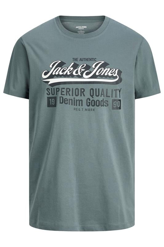 Men's  JACK & JONES Big & Tall Stormy Weather Blue Logo Chest Print T-Shirt