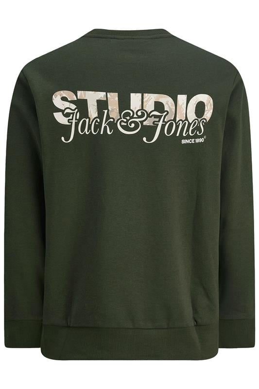 JACK & JONES Big & Tall Duffle Bag Green Crew Neck Sweatshirt | BadRhino 2