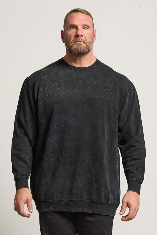 Men's  KAM Big & Tall Black Tie Dye Sweatshirt