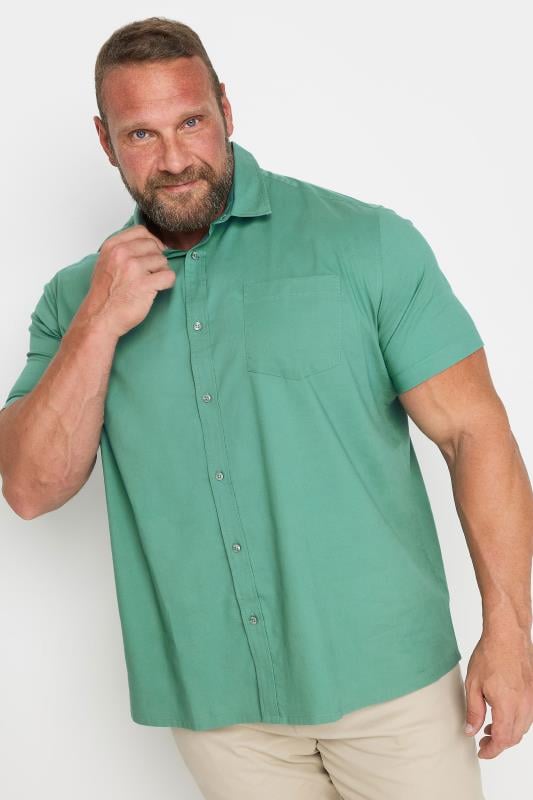Men's  BadRhino Big & Tall Green Stretch Short Sleeve Shirt