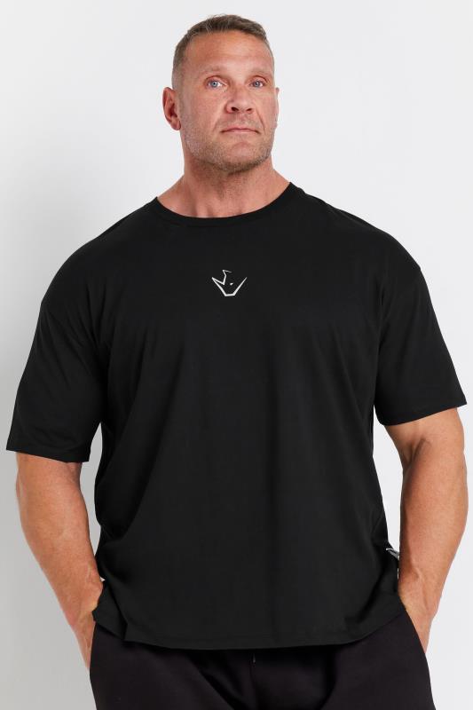 IronRhino Big & Tall Black Dumbbell Print 'Training Dept' T-Shirt | BadRhino 2